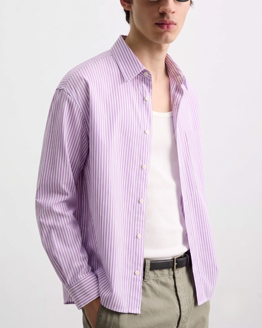 Lavender BE Stripe Box Shirt