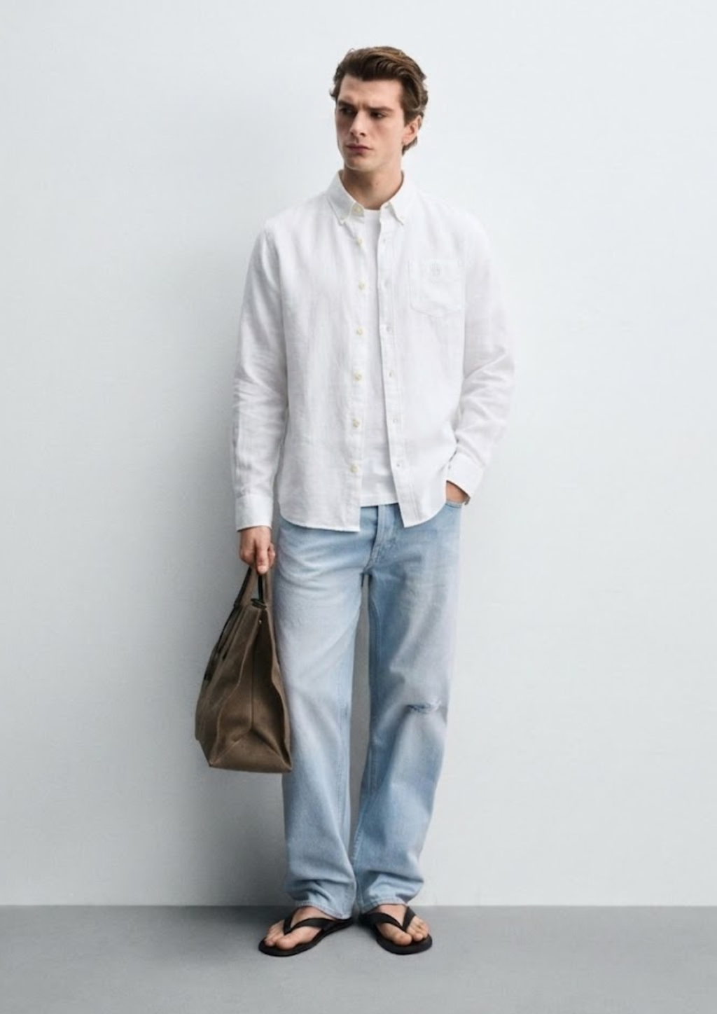 Cotton Linen Shirt - Cloud