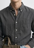 Cotton Linen Shirt - Black