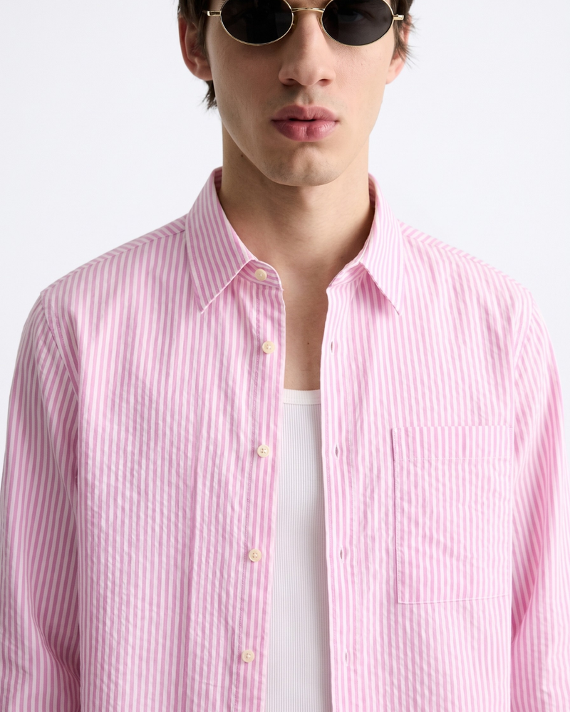 Script-Back Pink Overshirt.