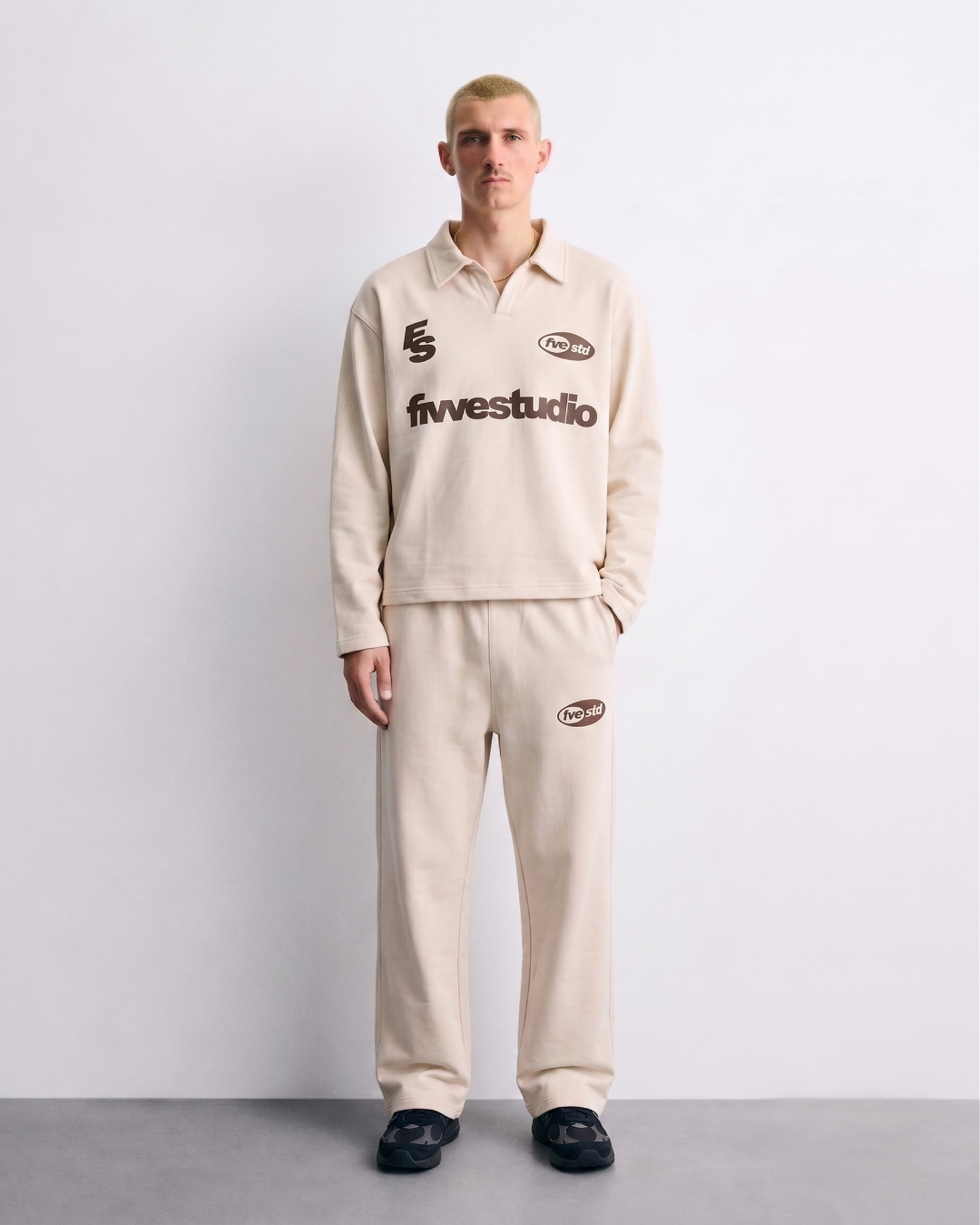 Beige & Brown Tracksuit
