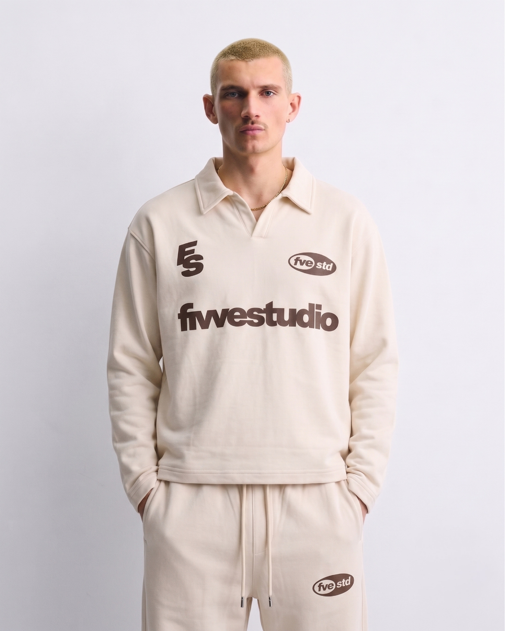 Beige & Brown Tracksuit